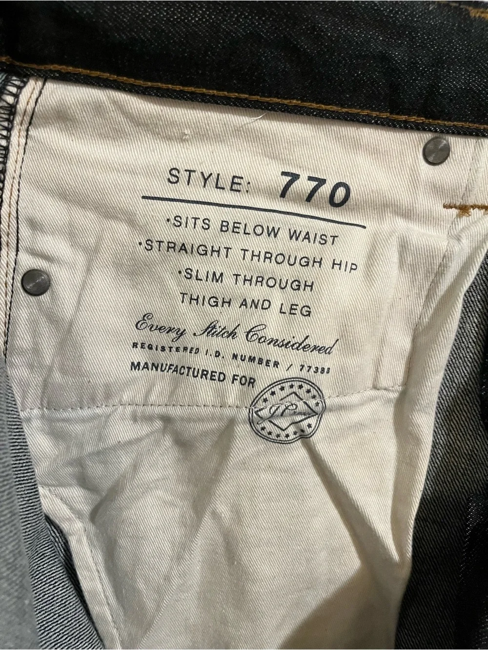 J. Crew Slim Straight Dark Indigo Men's Jeans